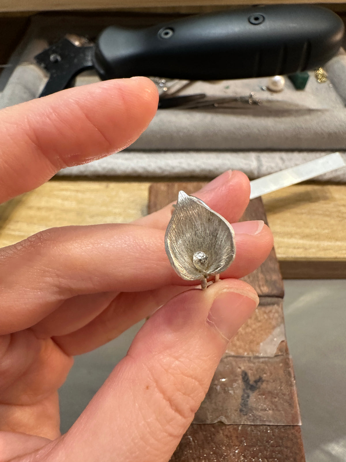 Calla Lily silver ring