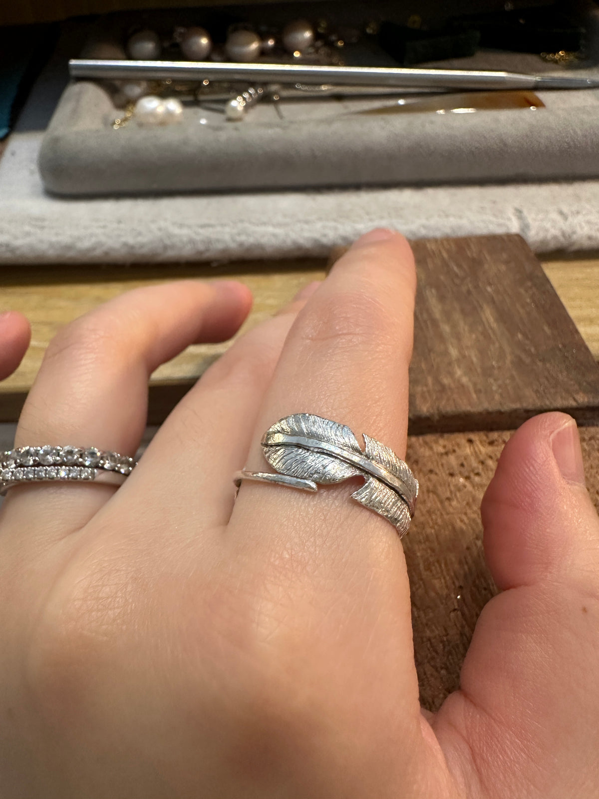 Silver Feather ring