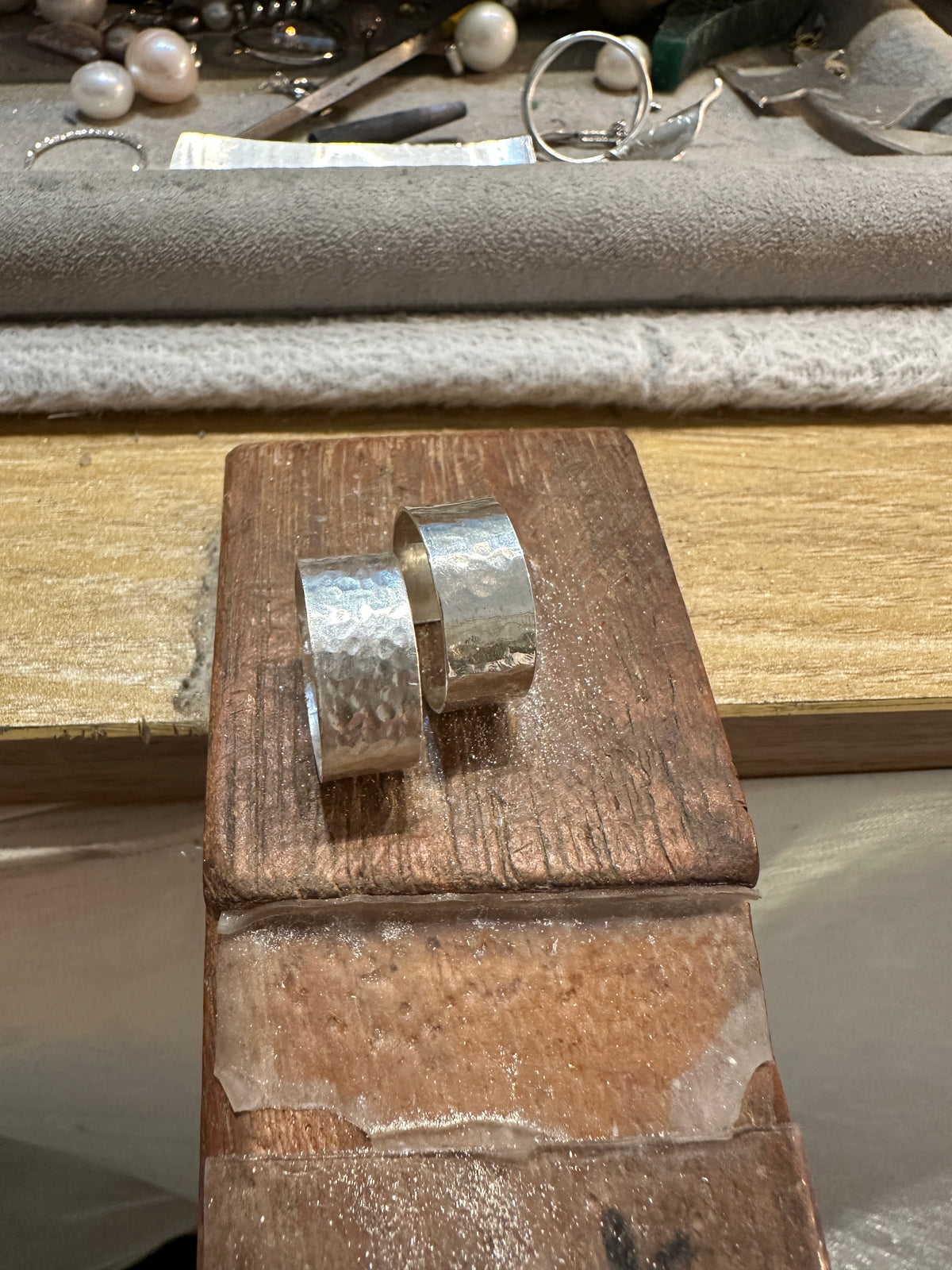 Customised Tsuchime silver ring