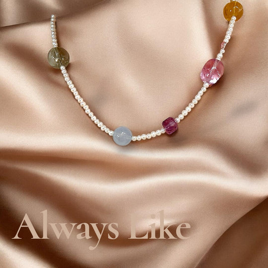 Pearl and crystal necklace