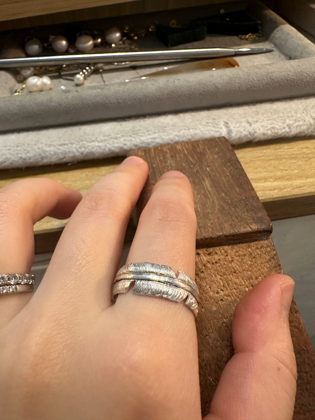 Silver Feather ring