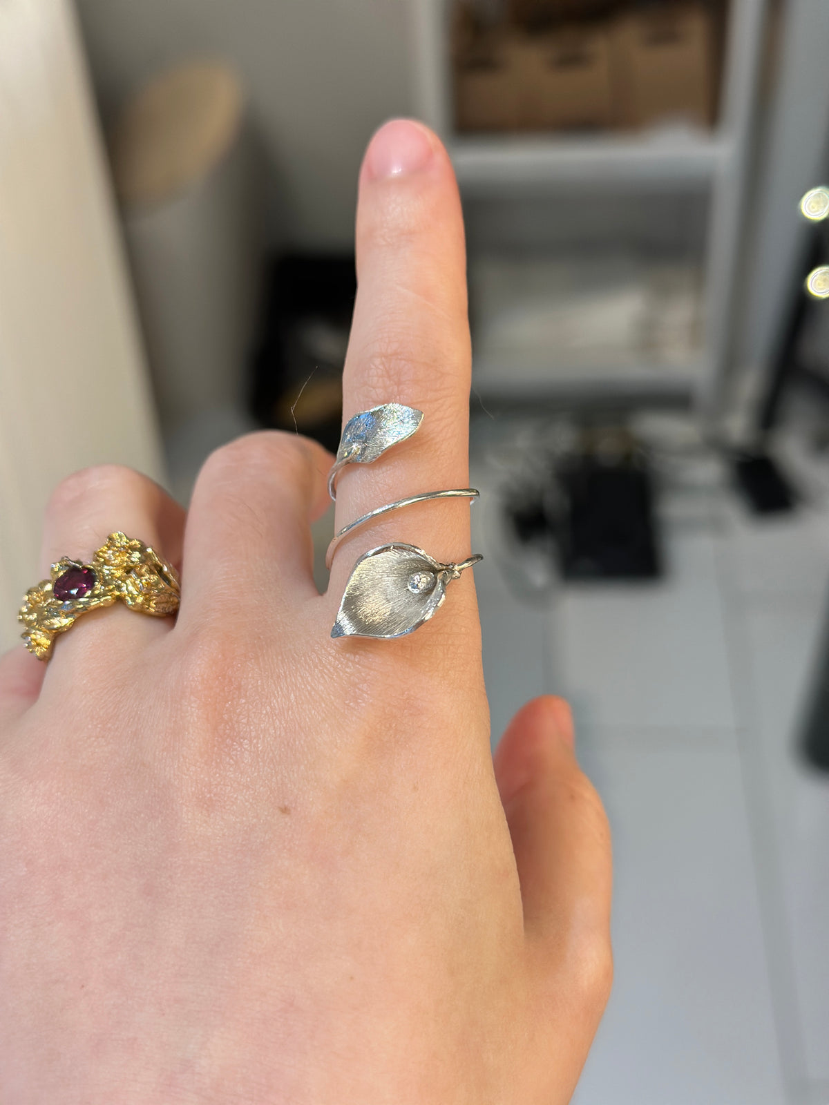 Calla Lily silver ring