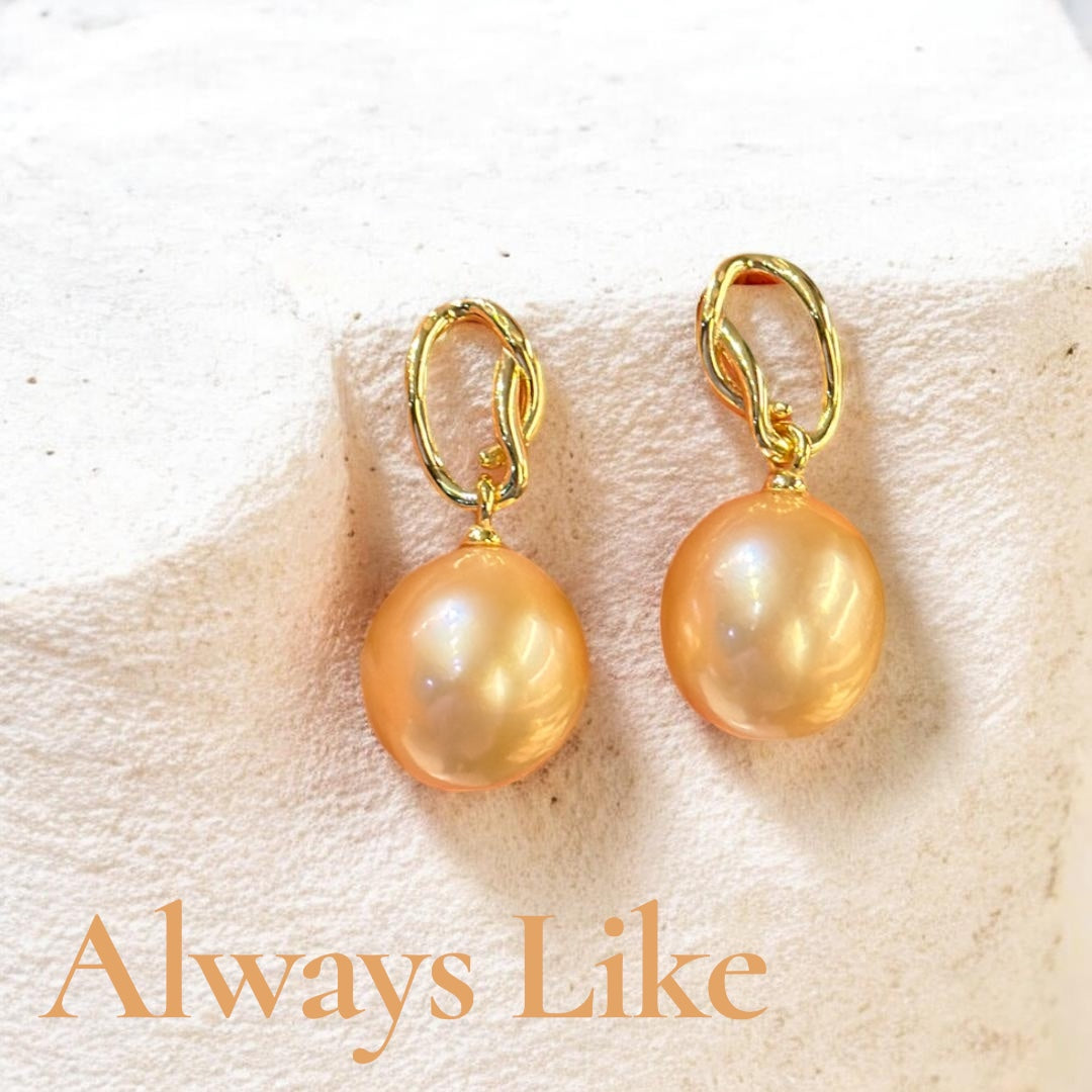 Golden Aurora Pearl earrings