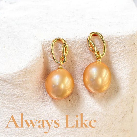 Golden Aurora Pearl earrings