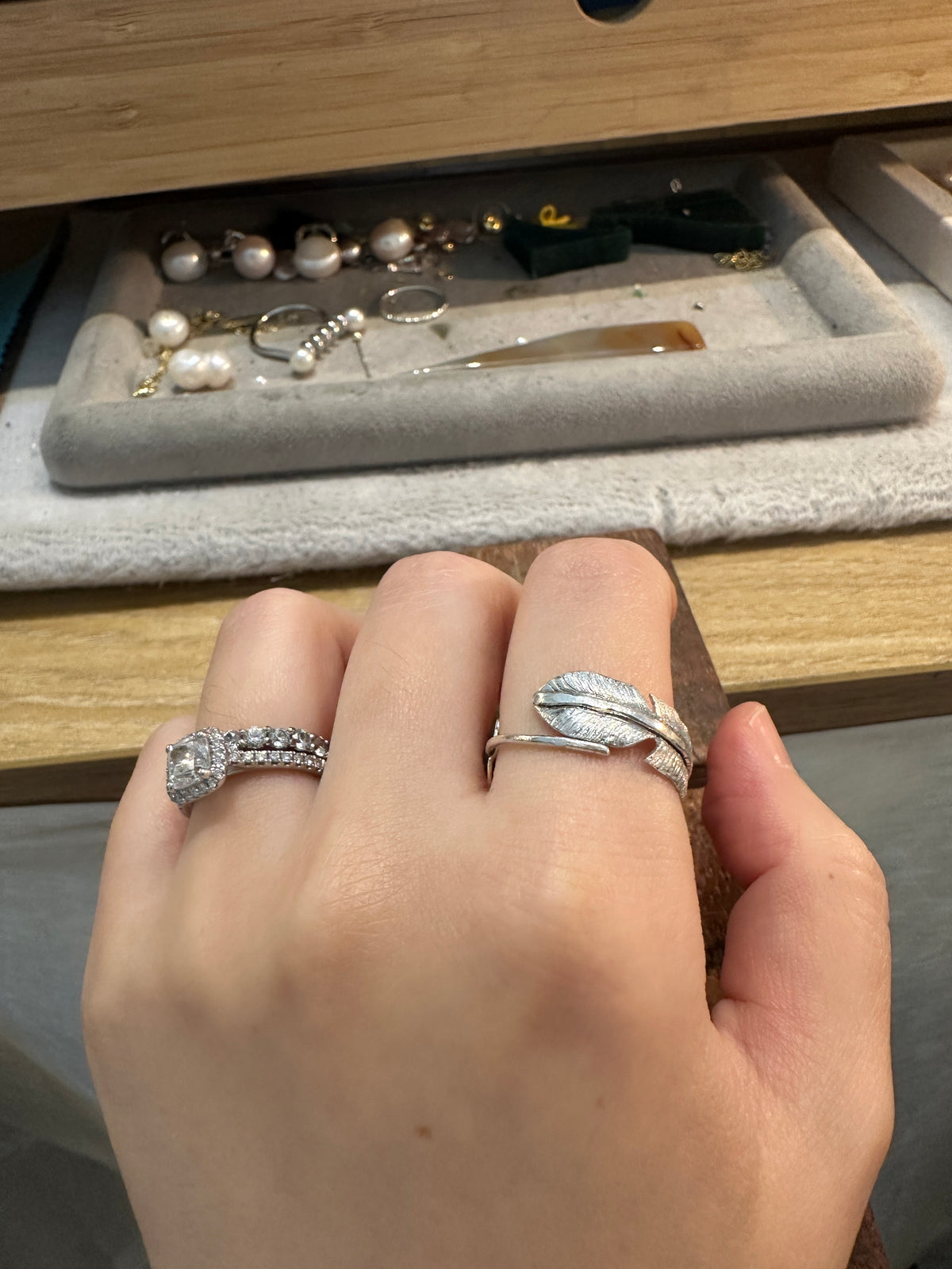 Silver Feather ring