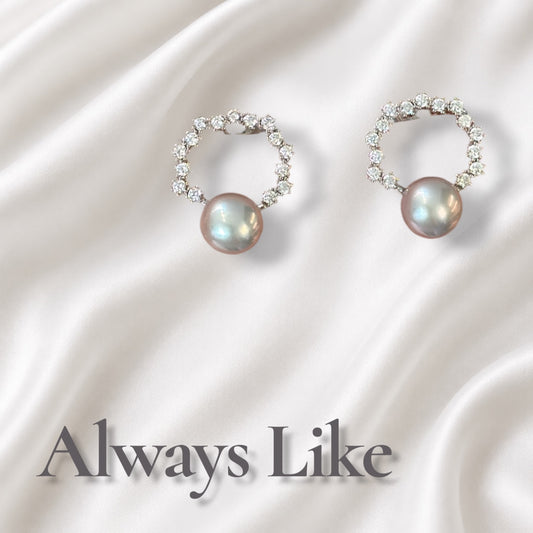 Aurora Pearl earrings made with 500 silver