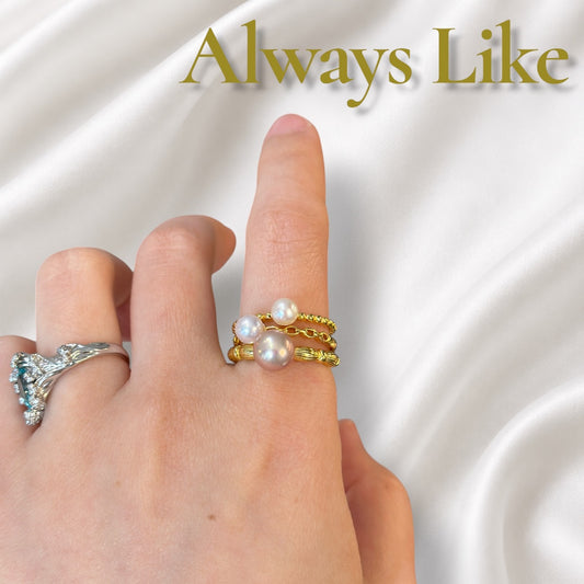 Golden Aurora Pearl Ring