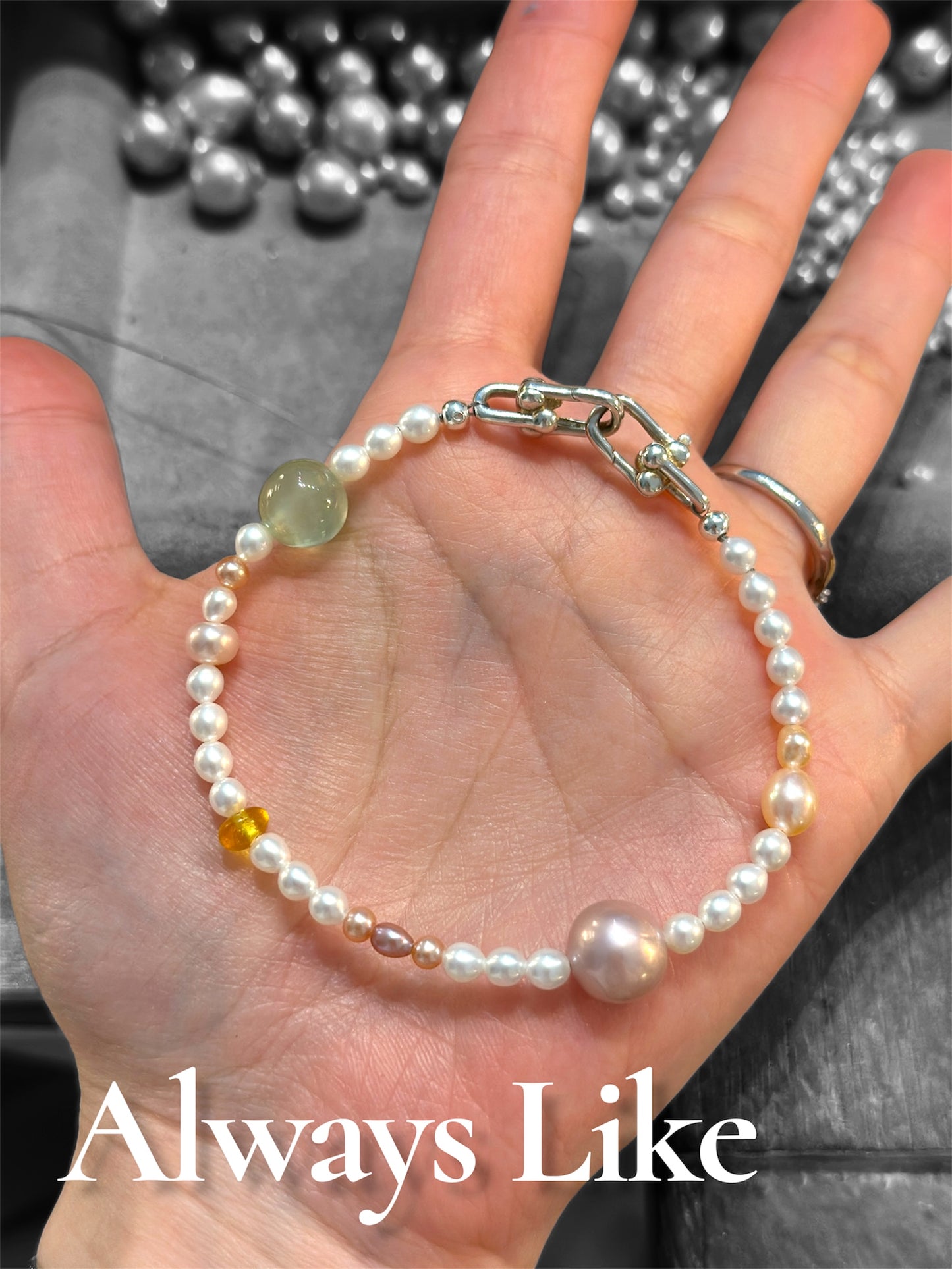 Pearl & Natural Stone Bracelet